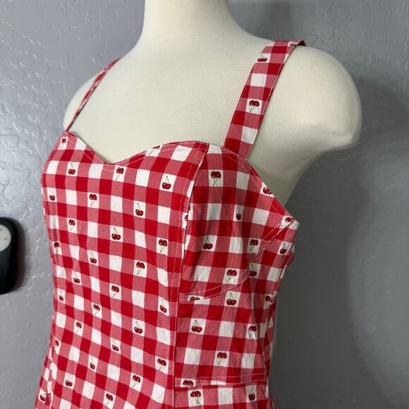 Avec Les Filles Cherry Swing Dress, Red/White, 8 - Picture 7 of 7